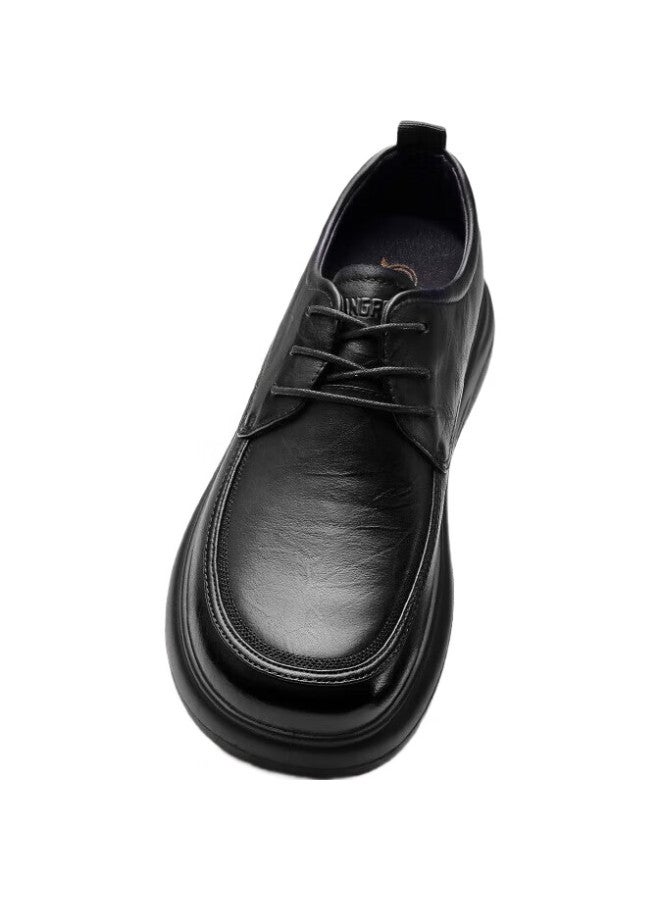 Strongman Business Casual Men'S Shoes Top Layer Cowhide Wide Head Work Shoes Not Easy To Squeeze Feet Jda87538 Black 42 - Image 2