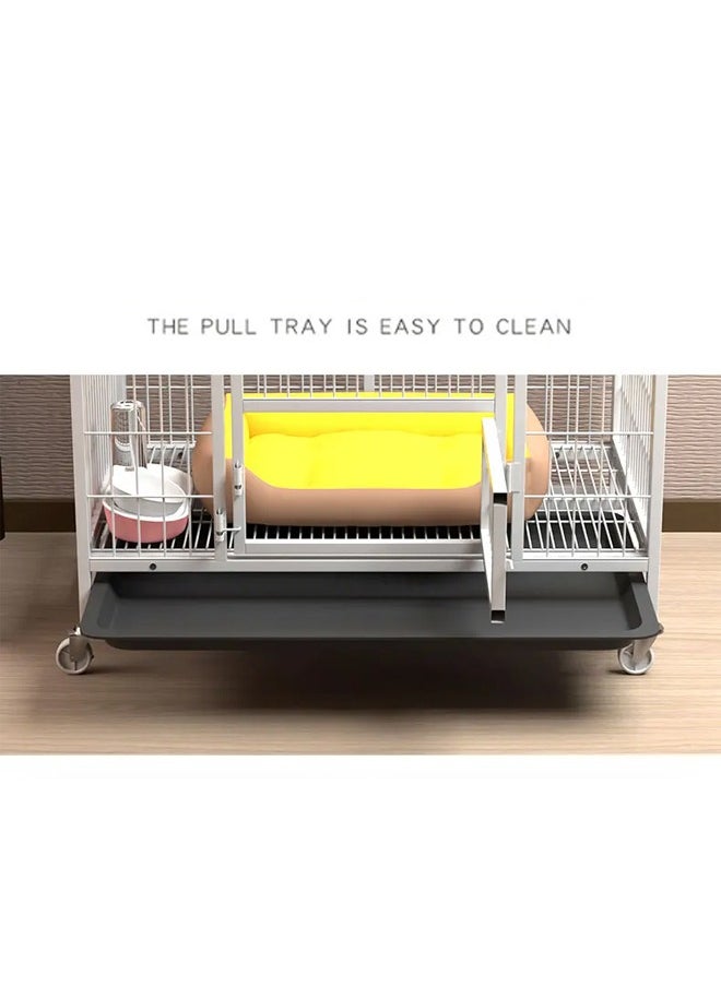 NKX Thickened Medium-Sized Pet House Metal Pet Cage with Wheels and Removable Tray  - Image 4