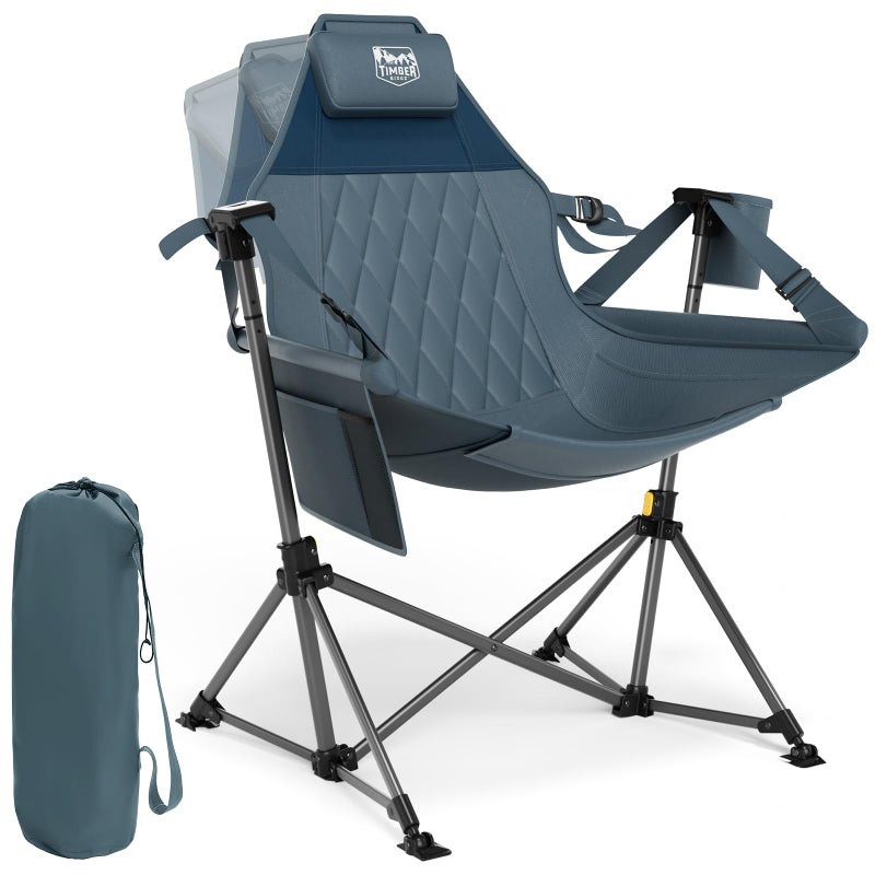TIMBER RIDGE Hammock Camping Chair, Oversized Swinging Hammock Chair with Adjustable Back and Seat for Outdoor Lawn, Sports, Supports 400lbs, Blue - Image 1