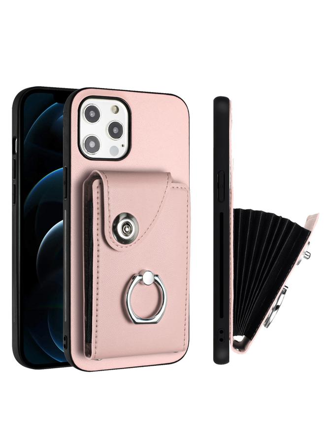 زبون حافظة لهاتف iPhone 12 Pro Max مع حامل بطاقات وحلقة وحافظة هاتف - Image 2