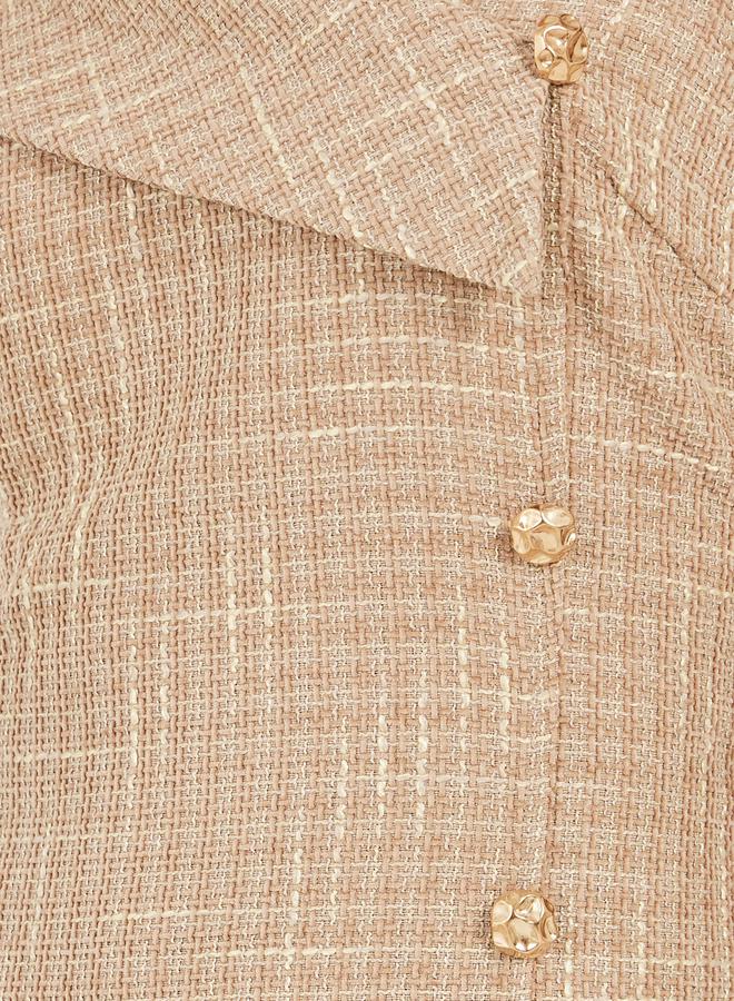 ستايلي فستان تويد مكشوف الكتفين - Image 4