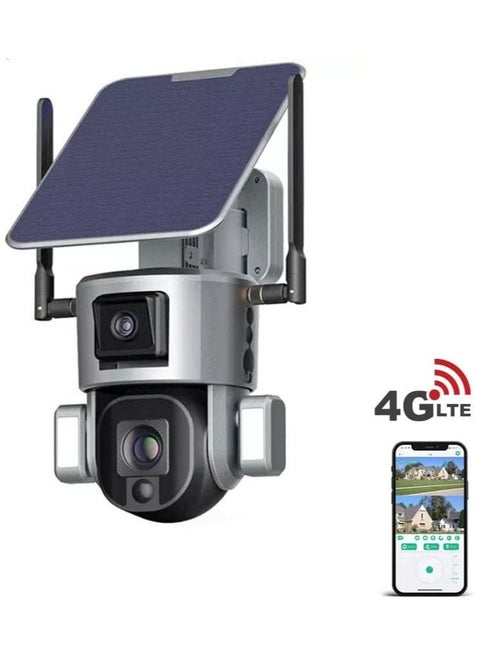 كاميرات مراقبة تعمل بالطاقة الشمسية بدقة 4K ، لاسلكية خارجية مع عرض 360 درجة لشبكة Wi-Fi اللاسلكية 2.4 جيجا ، وكاميرا الأمن الشمسية مع اكتشاف الحركة بالذكاء الاصطناعي ، والرؤية الليلية بالأشعة تحت الح