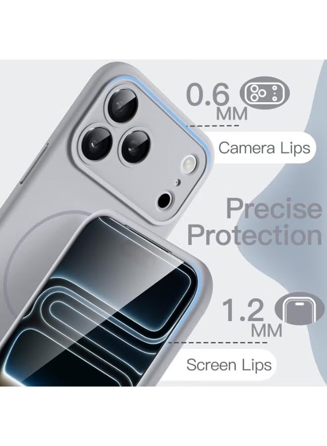 Gravity Slim Silicone Case for iPhone 17 Pro with MagSafe Support – Premium Grey Liquid Silicone Protective Cover with Built-In Magnetic Alignment for Wireless Charging, Shockproof TPU Bumper, Anti-Scratch Inner Lining, Lightweight Drop-Resistant Mobile Case - Image 4