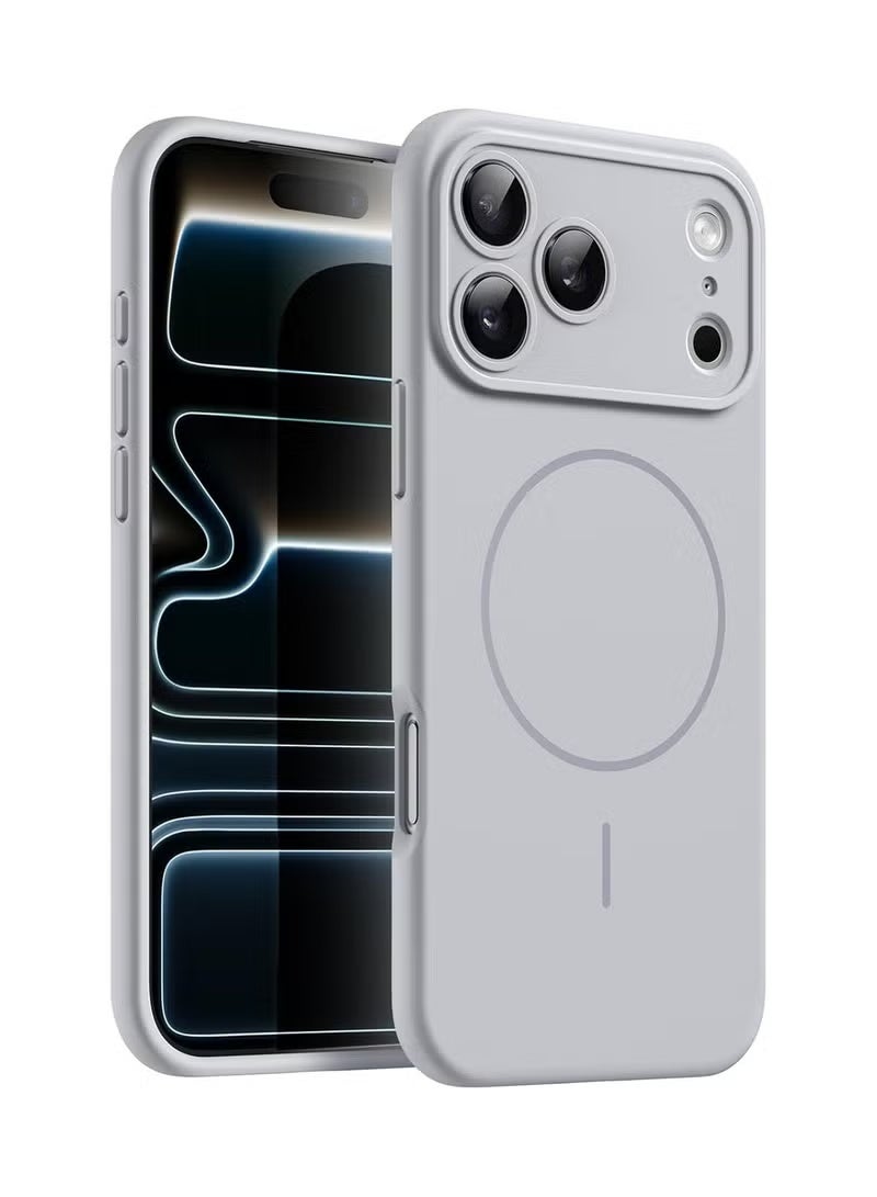 Gravity Slim Silicone Case for iPhone 17 Pro with MagSafe Support – Premium Grey Liquid Silicone Protective Cover with Built-In Magnetic Alignment for Wireless Charging, Shockproof TPU Bumper, Anti-Scratch Inner Lining, Lightweight Drop-Resistant Mobile Case - Image 1