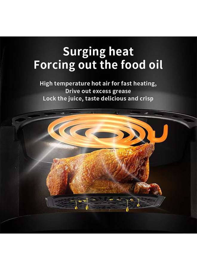 Arabest - 8L Visual Air Fryer,Healthy Cooking,Intelligent Control Panel,2400W High Power,Cooking French Fries/Cakes,For Family Gatherings/Hotel Restaurants(Black) - Image 1