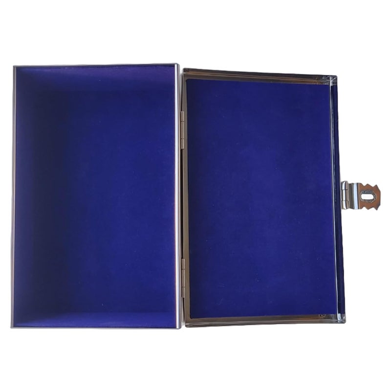 GinoSet Stainless Steel Safe Bank Locker Jewellery Ornaments Storage And Cash Container Box with Cushion with Velvet LiningSky Blue Size 9 Inch W23 cm L155 cm H75 cm - Image 4