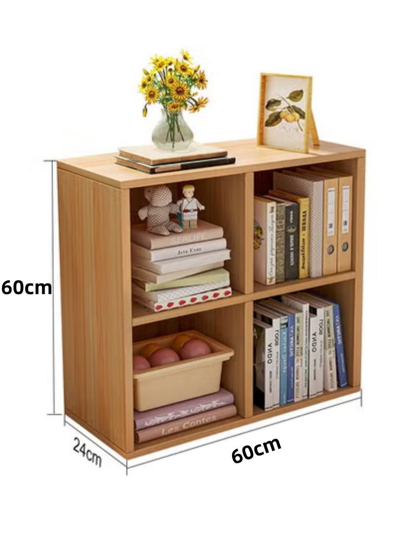 MIXDE 2 Tier 4 Cube High-Capacity Free-Standing Wood Bookcase Racks, Floor-to-Ceiling Home Storage Cabinets, Multi-Layer Low Lattice Cabinets, Multipurpose Display Organizer Shelf for Home Office - Image 5