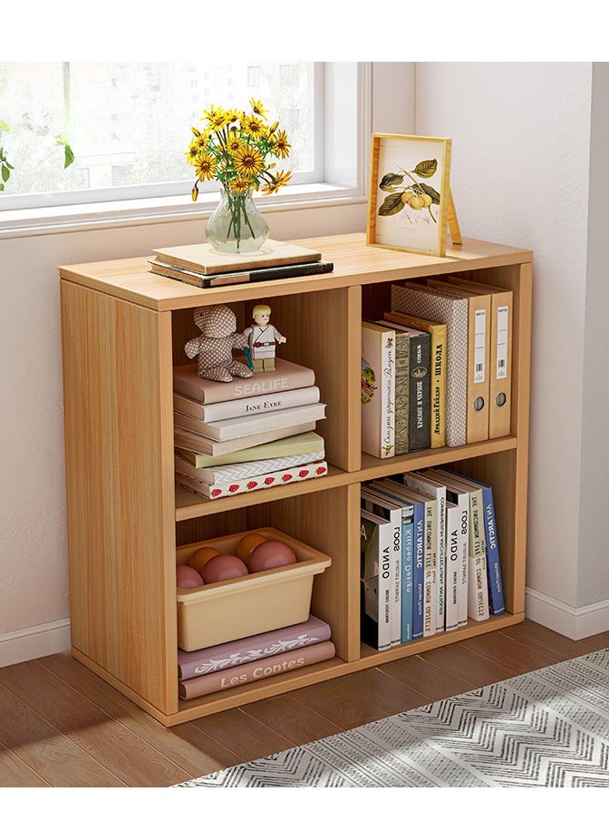 MIXDE 2 Tier 4 Cube High-Capacity Free-Standing Wood Bookcase Racks, Floor-to-Ceiling Home Storage Cabinets, Multi-Layer Low Lattice Cabinets, Multipurpose Display Organizer Shelf for Home Office - Image 1