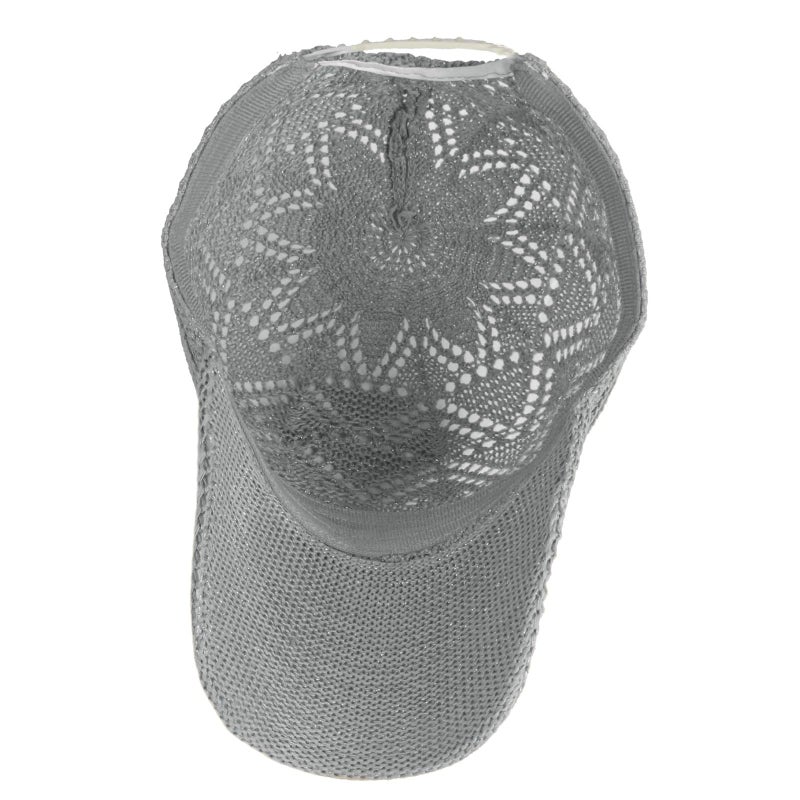 FASHIXD Knit Mesh Baseball Cap for Women Summer Yarn Trucker Hats Breathable Outdoor Hat (Light Grey) - Image 5