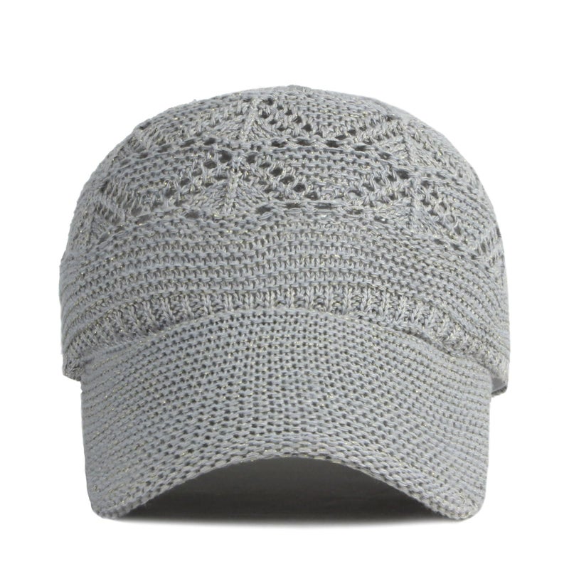FASHIXD Knit Mesh Baseball Cap for Women Summer Yarn Trucker Hats Breathable Outdoor Hat (Light Grey) - Image 2