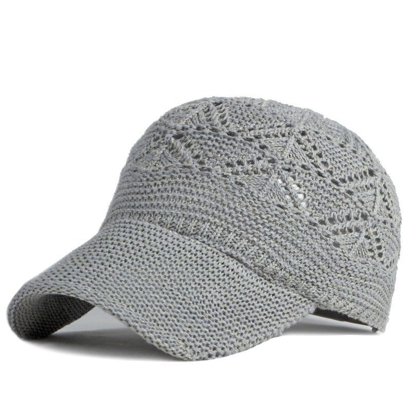 FASHIXD Knit Mesh Baseball Cap for Women Summer Yarn Trucker Hats Breathable Outdoor Hat (Light Grey) - Image 1