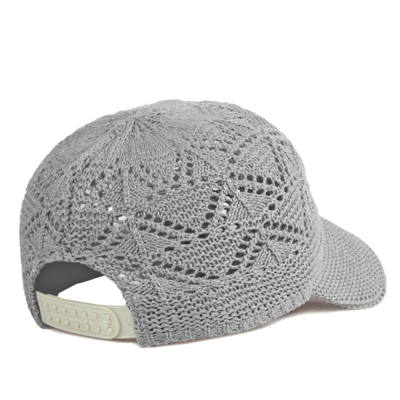 FASHIXD Knit Mesh Baseball Cap for Women Summer Yarn Trucker Hats Breathable Outdoor Hat (Light Grey) - Image 4