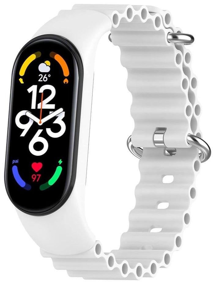 Generic - Ocean Band for Xiaomi Mi Band 7/Mi Band 6/Mi Band 5/Mi Band 4/Mi Band 3,Adjustable Silicone Stretchy Sport Strap Women Men Replacement Wristband - Image 1