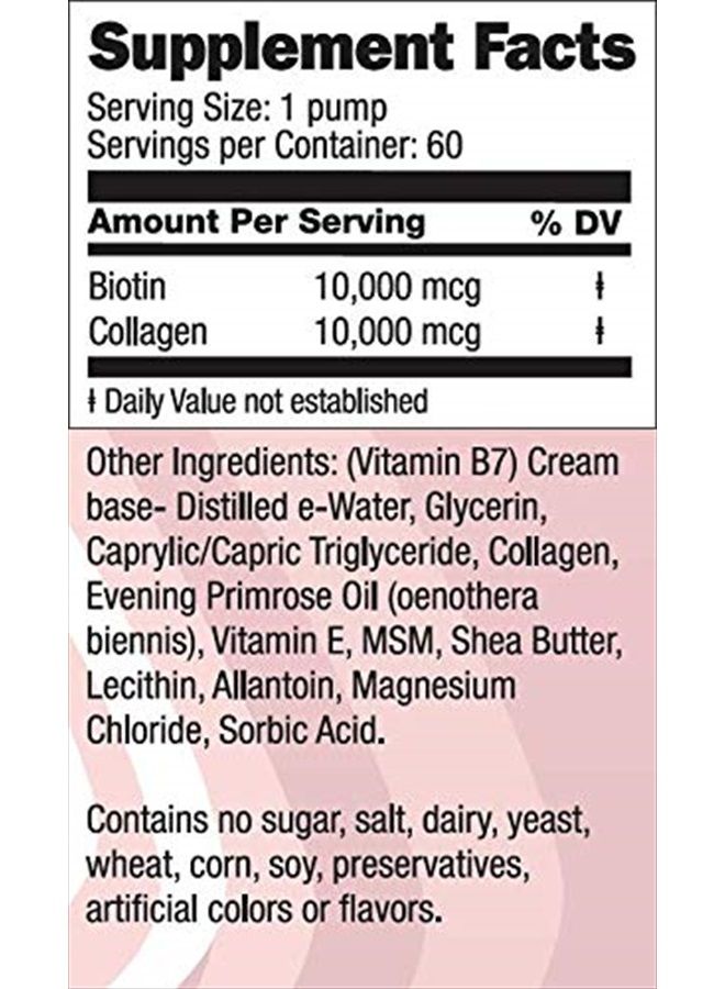 BIOLABS PRO Biotin + Collagen for Hair Growth - Biotin 10000mcg Cream with Collagen - Maximum Hair Skin and Nails Formula Boosts Hair Growth and Helps Stop Hair Loss Fast - Two Month Supply - 3oz - Image 5