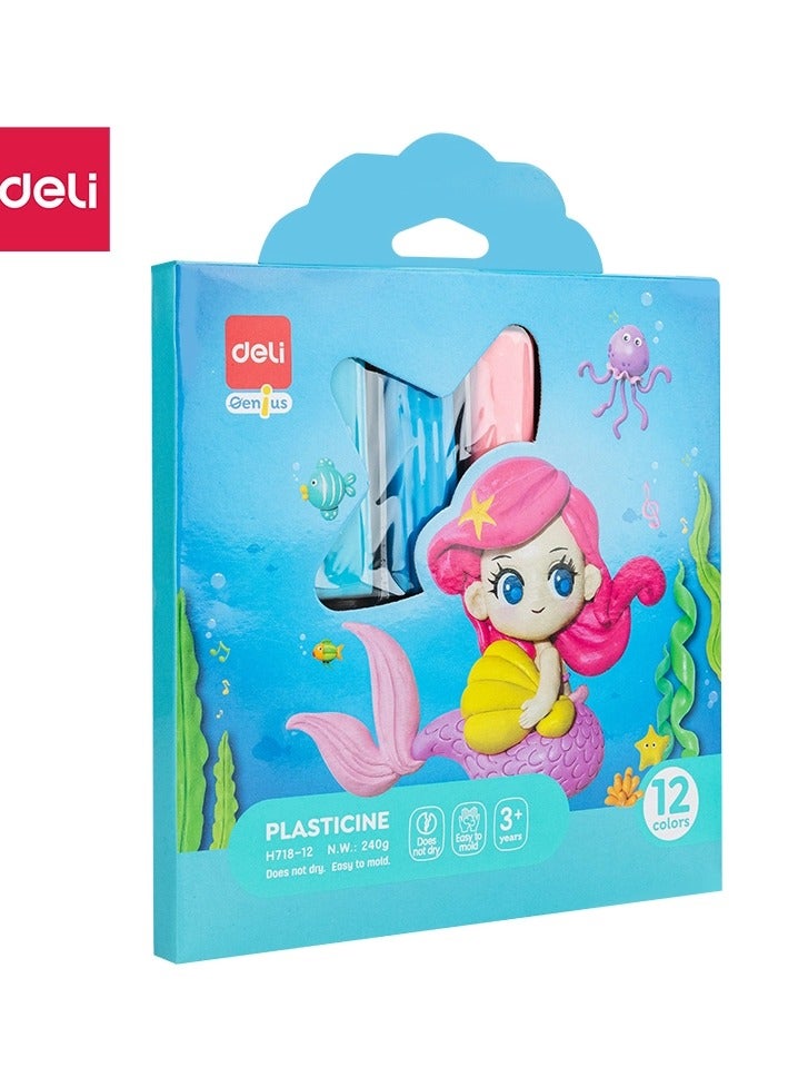 Deli مجموعة عجينة البلاستيسين المكونة من 12 قطعة متعددة الألوان - Image 1