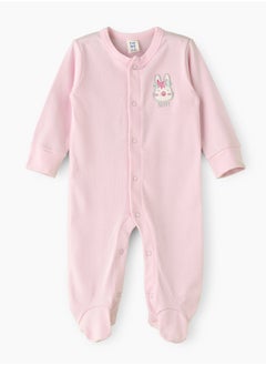 Tiny Hug Baby Girl Pink Bunny Coverall  - Image 1