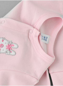 Tiny Hug Baby Girl Pink Bunny Coverall  - Image 4