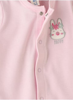 Tiny Hug Baby Girl Pink Bunny Coverall  - Image 3