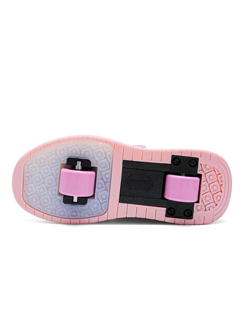 LITTLE ROCKZ - LED Flash Light Fashion Shiny Sneaker Skate Heelys Shoes With Wheels And Lightning Sole - Image 1