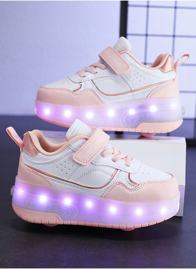 LITTLE ROCKZ LED Flash Light Fashion Shiny Sneaker Skate Heelys Shoes With Wheels And Lightning Sole  - Image 4
