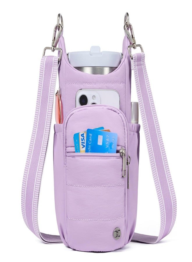 Telena Water Bottle Holder with Strap Crossbody Bags for Women for Walking, Hiking, Cycling, Purple, One Size - Image 1