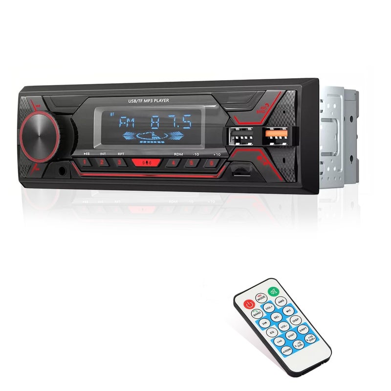Audio Wheels Car Radio Bluetooth Single DIN Car Stereo Audio, Car Audio with Handsfree and Supports FM/ MP3/SD/AUX/Dua USB/EQ/Quick Charge | Not a CD Player - Image 2