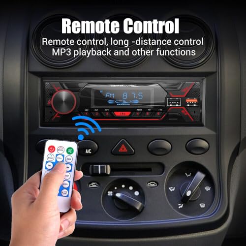 Audio Wheels Car Radio Bluetooth Single DIN Car Stereo Audio, Car Audio with Handsfree and Supports FM/ MP3/SD/AUX/Dua USB/EQ/Quick Charge | Not a CD Player - Image 4