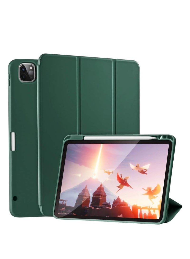 Case for iPad Pro 11 Inch 2021(3rd Gen)/2020(2nd Gen) with Pencil Holder [Support iPad 2nd Pencil Charging/Pair] Slim Trifold Stand, Smart Protective Case Cover