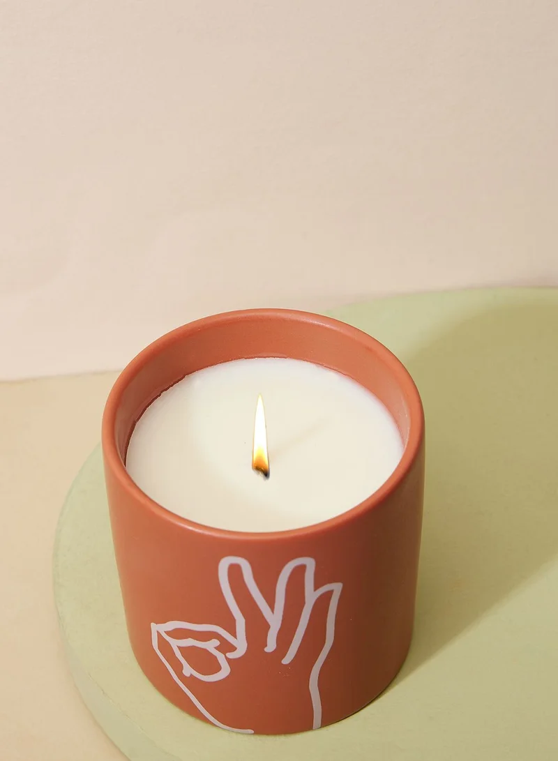 Paddywax "Impressions 5.75 Oz. Living Coral Ceramic With ""Ok"""