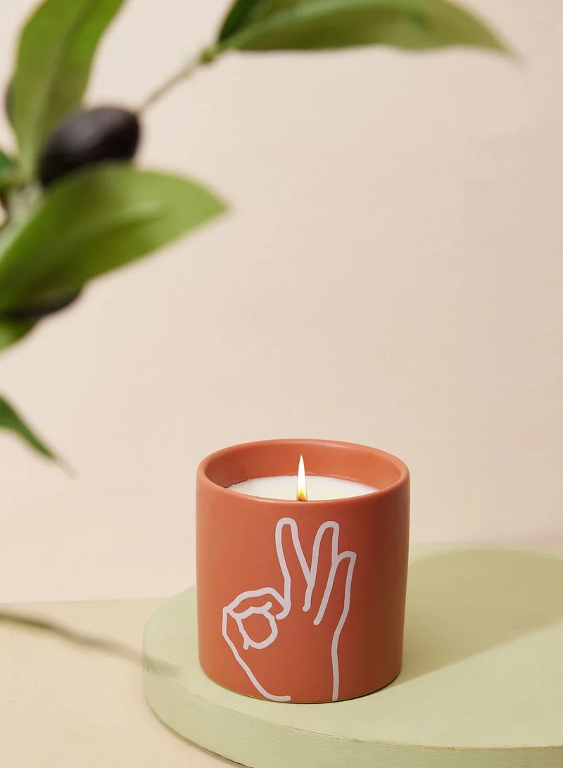 Paddywax "Impressions 5.75 Oz. Living Coral Ceramic With ""Ok"""
