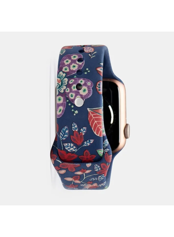 Chumbak Chumbak Batik Bloom Watchband Compatible with Apple Watches (38/40/41mm) | Watch Strap | Silicone Watch Printed Colourful Strap | PIN-AND-TUCK Closure
