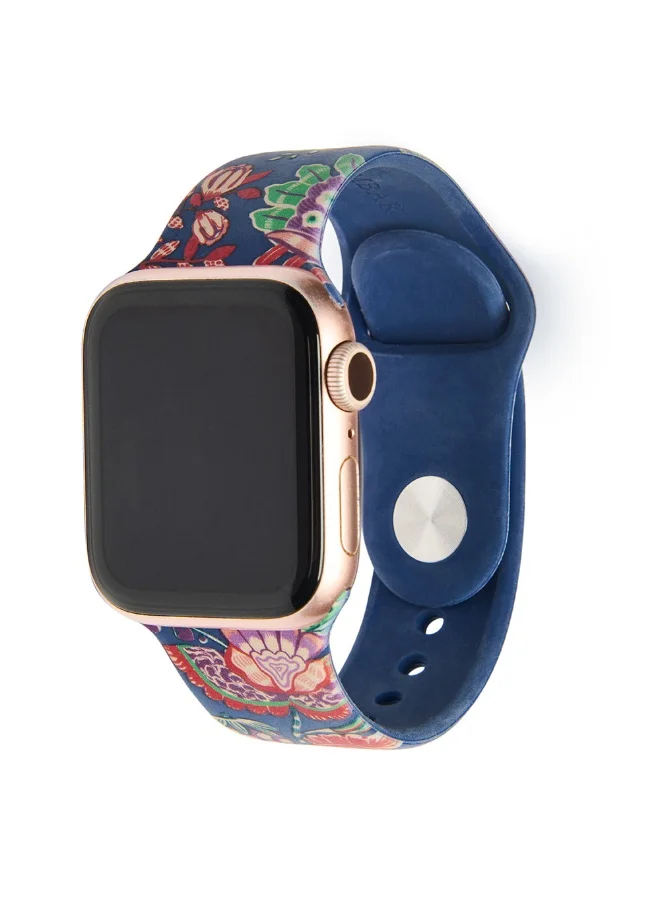Chumbak Chumbak Batik Bloom Watchband Compatible with Apple Watches (38/40/41mm) | Watch Strap | Silicone Watch Printed Colourful Strap | PIN-AND-TUCK Closure