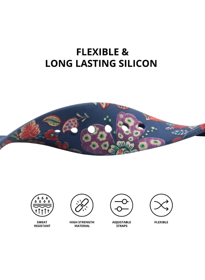 Chumbak Chumbak Batik Bloom Watchband Compatible with Apple Watches (38/40/41mm) | Watch Strap | Silicone Watch Printed Colourful Strap | PIN-AND-TUCK Closure