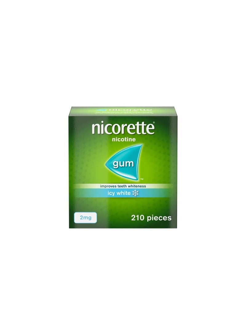 NICORETTE ICY WHITE 2MG GUM NICOTINE 210 PIECES - Image 2
