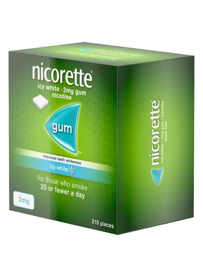 NICORETTE ICY WHITE 2MG GUM NICOTINE 210 PIECES - Image 1