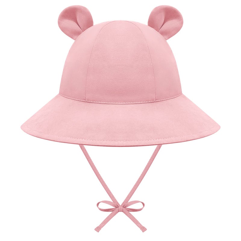 Bear Eears Baby Girl Pink Sun Hat for Beach Infant Summer Hats 36 Months