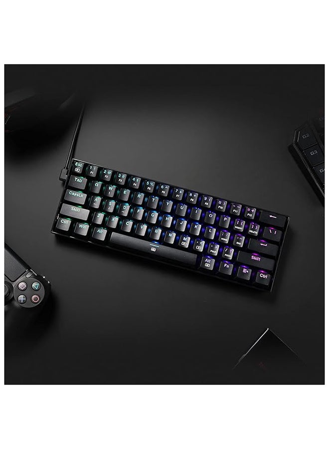 ريدراجون لوحة مفاتيح ميكانيكية سلكية Dragonborn K630 RGB 60%، مفاتيح خطية حمراء Outemu، قابلة للتبديل السريع، كابل من النوع C قابل للفصل، مفاتيح مضادة للظلال، أسود | K630RGB - Image 5