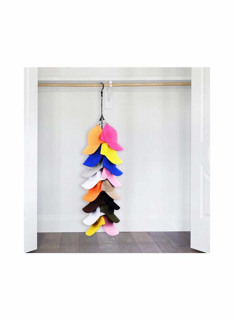 Excefore - Closet Hanging Hat Rack, Holds Up To 16 Caps for Baseball Hats, Closet Door Baseball Hat Organizer Hat Storage - Image 1