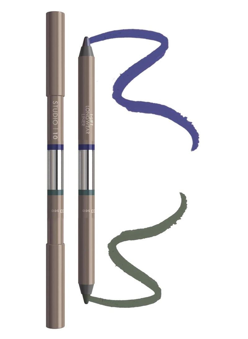 Studio 10 l Lift Longwear Eyeliner High Pigment Smudge Proof Eyeliner Pencil 3 in 1 Liner Brightener and Shadow Eye Pencil Best Eyeliner for Older Skin Shade Sea - Image 1