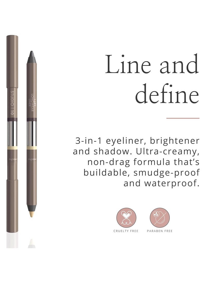 Studio 10 l Lift Longwear Eyeliner High Pigment Smudge Proof Eyeliner Pencil 3 in 1 Liner Brightener and Shadow Eye Pencil Best Eyeliner for Older Skin Shade Sea - Image 2