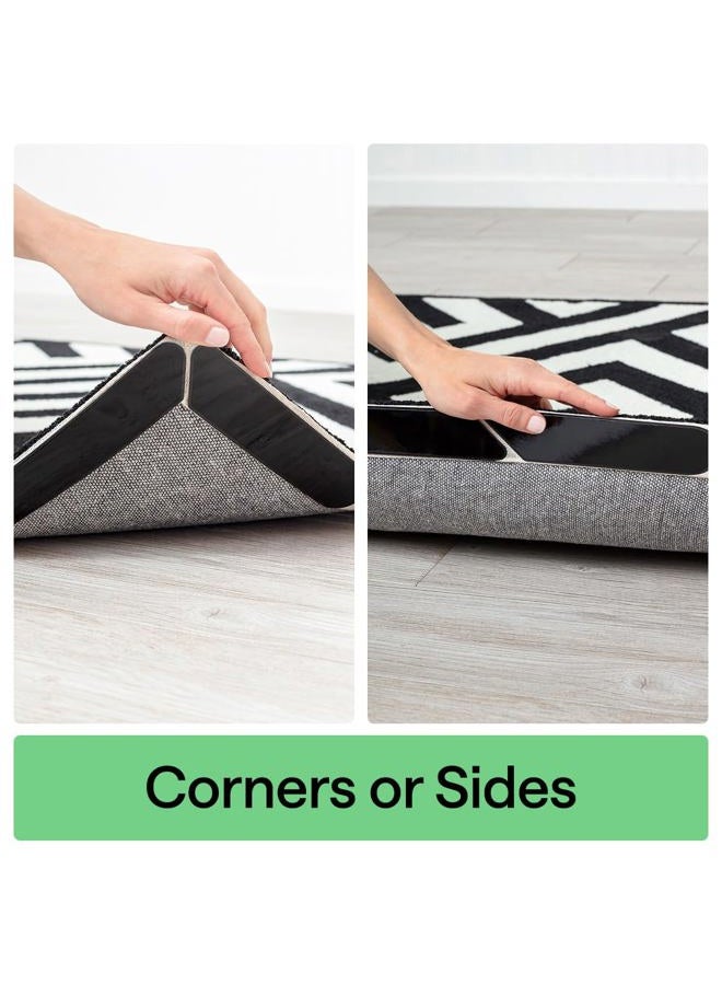GORILLA GRIP Rug Gripper Pads, Reusable Double-Sided Stickers Keep Area Rugs Corners Flat, Grips Hardwood, Tile and Laminate Floors, Renter Friendly, Holds Down Carpet in Place, Home Décor, 8 Pcs - Image 4
