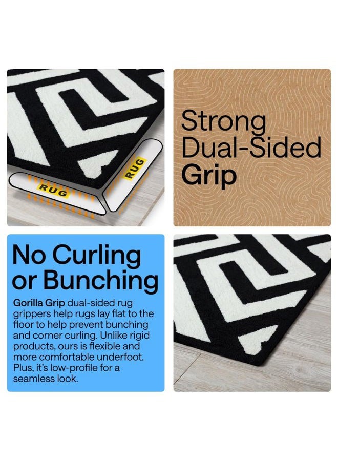 GORILLA GRIP Rug Gripper Pads, Reusable Double-Sided Stickers Keep Area Rugs Corners Flat, Grips Hardwood, Tile and Laminate Floors, Renter Friendly, Holds Down Carpet in Place, Home Décor, 8 Pcs - Image 3