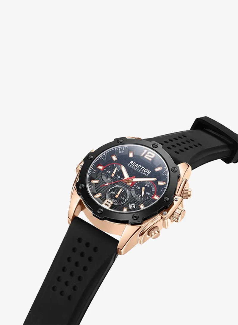 Kenneth Cole Reaction Kenneth Cole Reaction Chronograph Gents Watch With Black Silicon Strap 43.5mm - KRWGO9007003