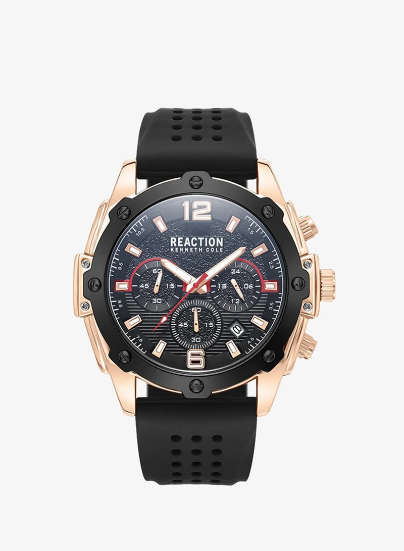 Kenneth Cole Reaction Chronograph Gents Watch With Black Silicon Strap 43.5mm - KRWGO9007003