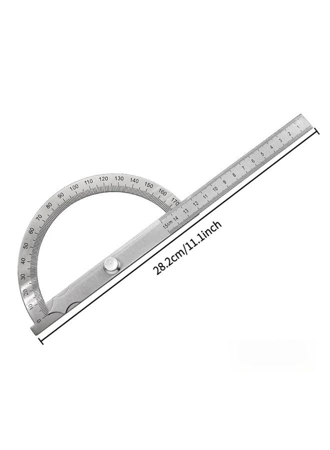 5.91 Inch Stainless Steel Angle Ruler Adjustable 180 Degree Rotating Protractor For Engineering Drawing Drafting Math Education - Image 3