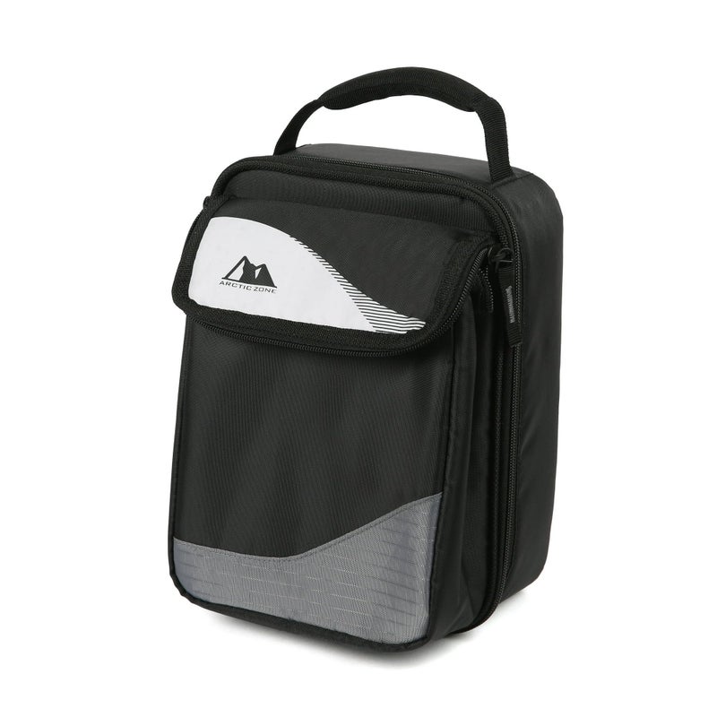 Arctic Zone Expandable HardBody Lunch Box BlackWhite Insulated Upright Cooler with Hard Liner Adjustable Divider Easy Clean LeakResistant - Image 2