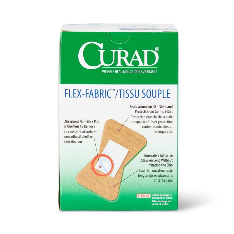 CURAD FlexFabric Adhesive Bandages for First Aid 2 x 175 Inches Fingertip 1200 Count - Image 2