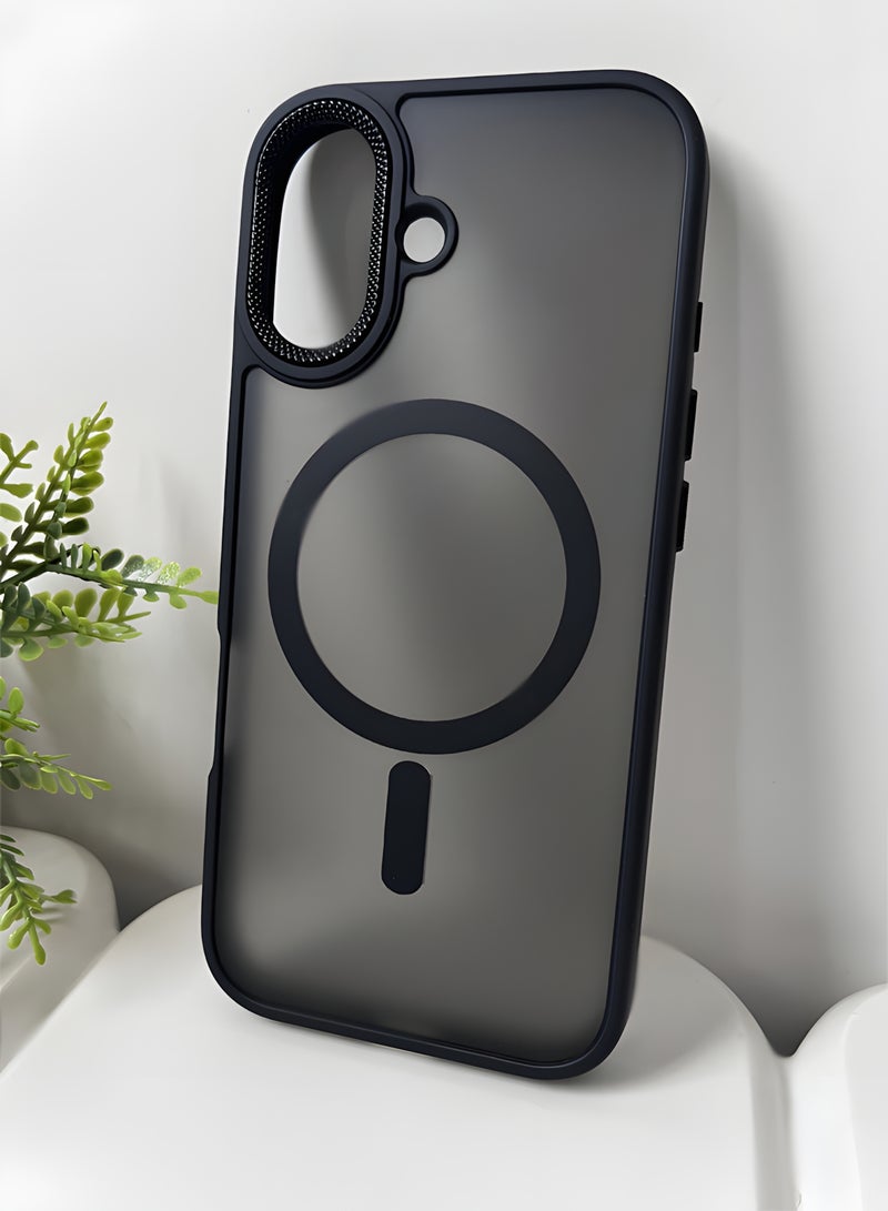 Premium Shockproof MagSafe Case for iPhone 17 with Metal Camera Frame – Stylish Matte Magnetic Mobile Cover for Men, Women & Youth – Anti-Fingerprint, Camera Protection, Drop Resistant (Black) - Image 3
