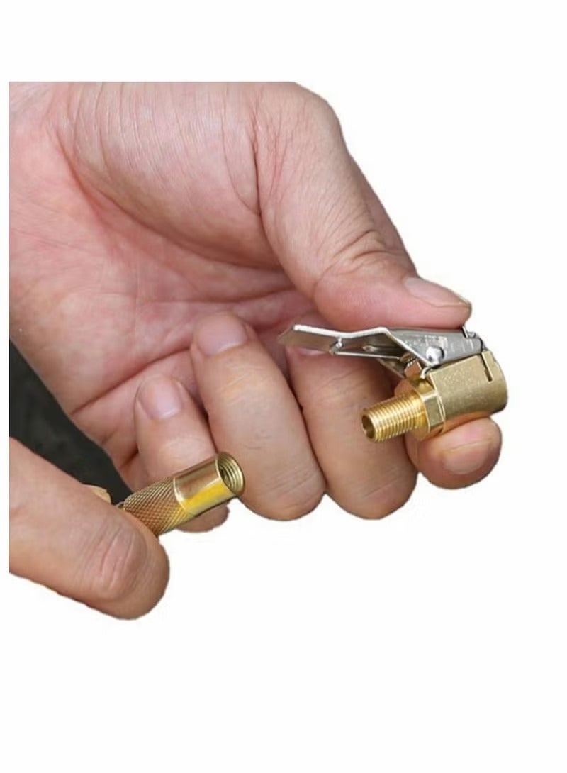Generic 5pcs Brass Air Chuck Tire Air Chuck Heavy Duty Lock on Tire Inflator Chuck with Clip for Tire Inflator Gauge Compressor Accessories  - Image 3
