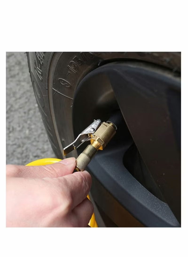 Generic 5pcs Brass Air Chuck Tire Air Chuck Heavy Duty Lock on Tire Inflator Chuck with Clip for Tire Inflator Gauge Compressor Accessories  - Image 2